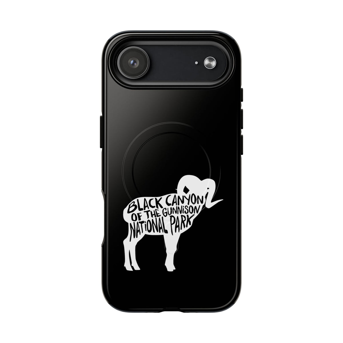 Black Canyon of the Gunnison National Park iPhone Case with MagSafe - Bighorn Sheep Design