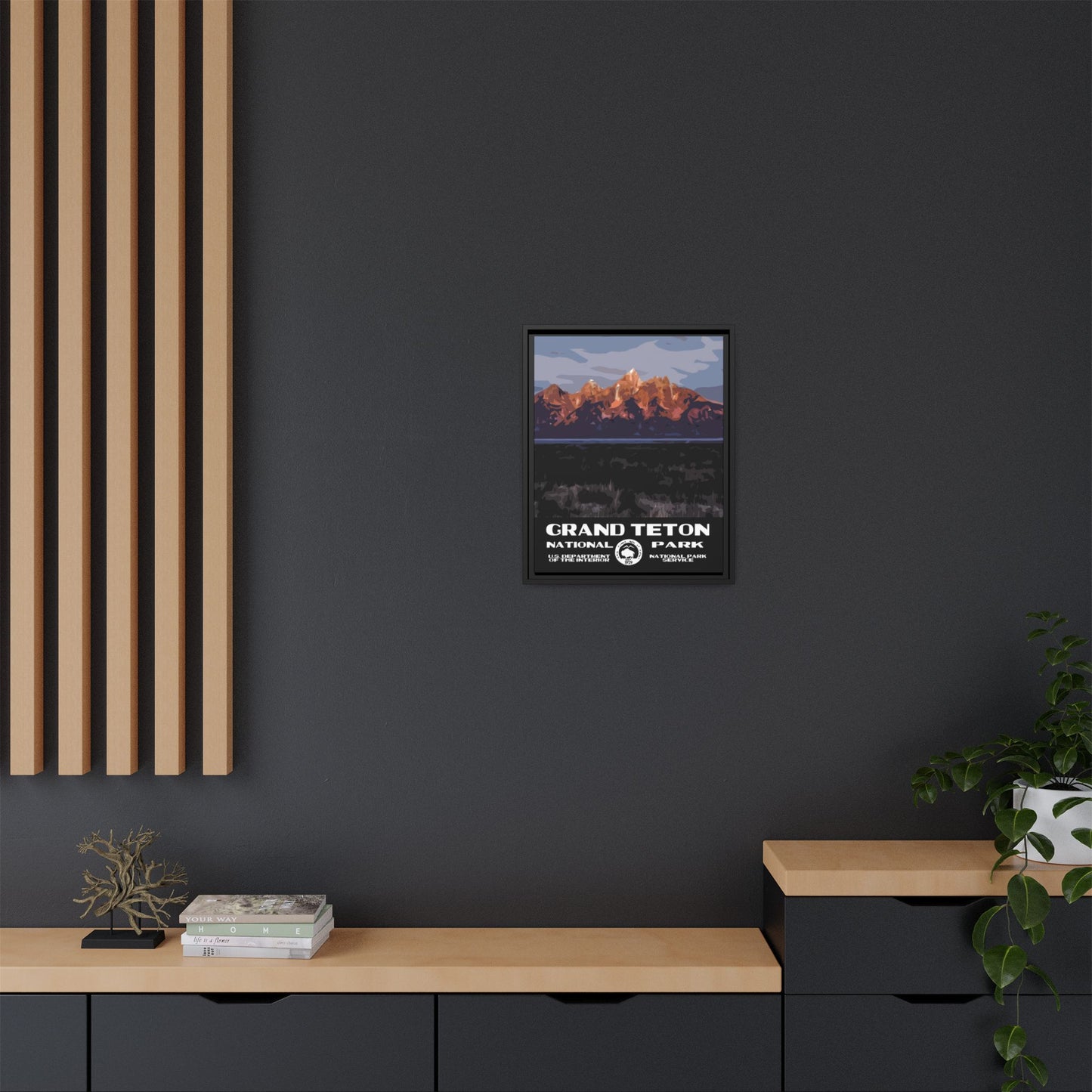 Grand Teton National Park Framed Canvas - WPA Poster