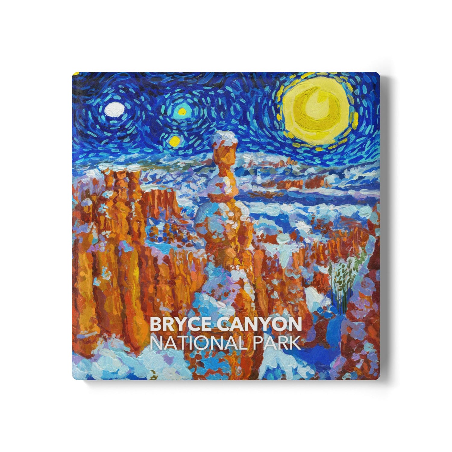 Bryce Canyon National Park coaster featuring a Van Gogh ‘Starry Night’-style design