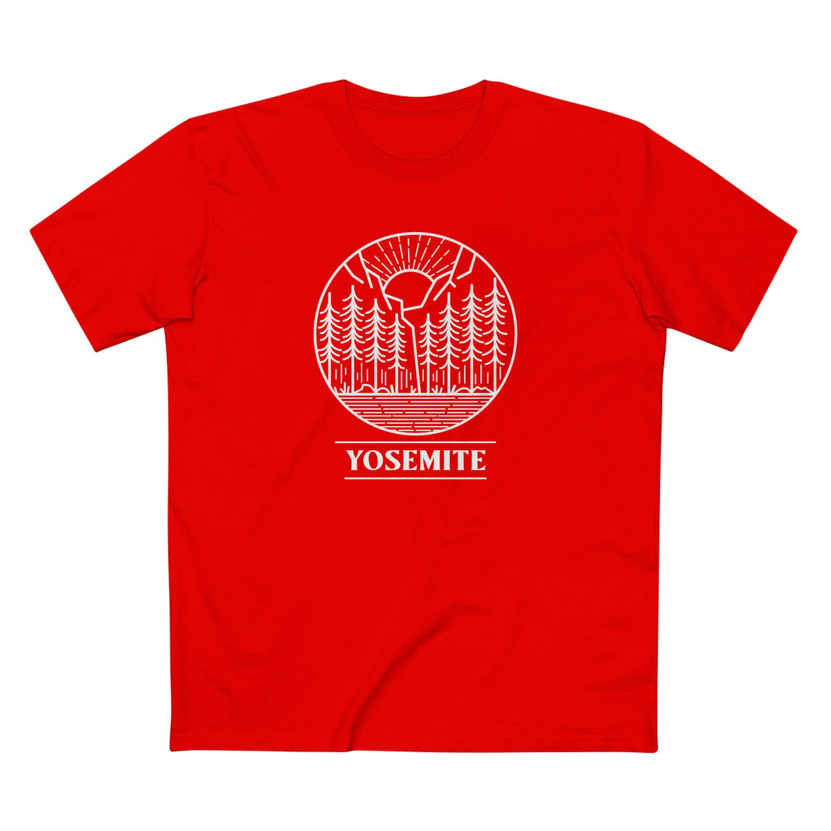Yosemite National Park T-Shirt Sunrise Graphic in Red
