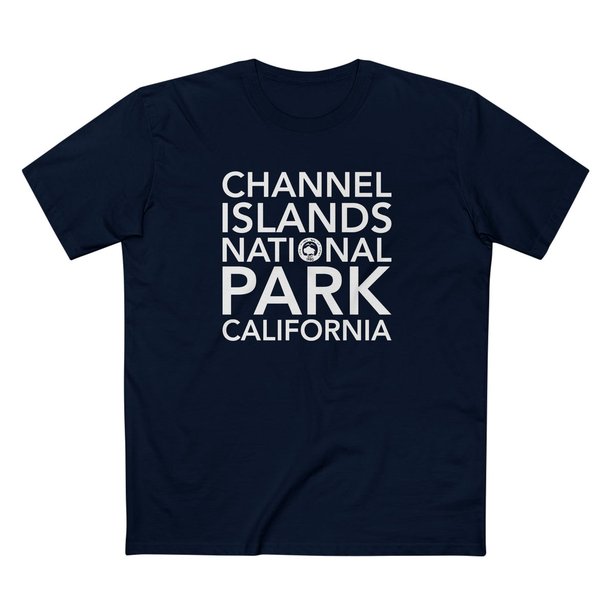 Channel Islands National Park T-Shirt Block Text in Navy