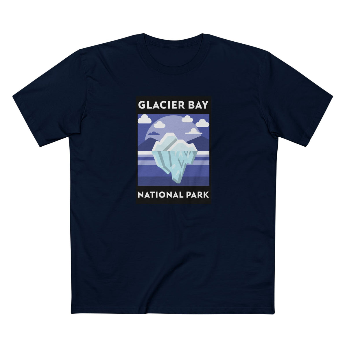 Glacier Bay National Park T-Shirt - Iceberg Poster in Navy