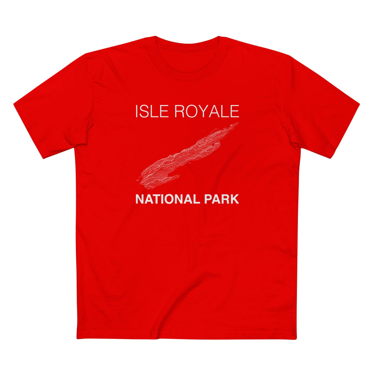 Isle Royale National Park T-Shirt Lines in Red