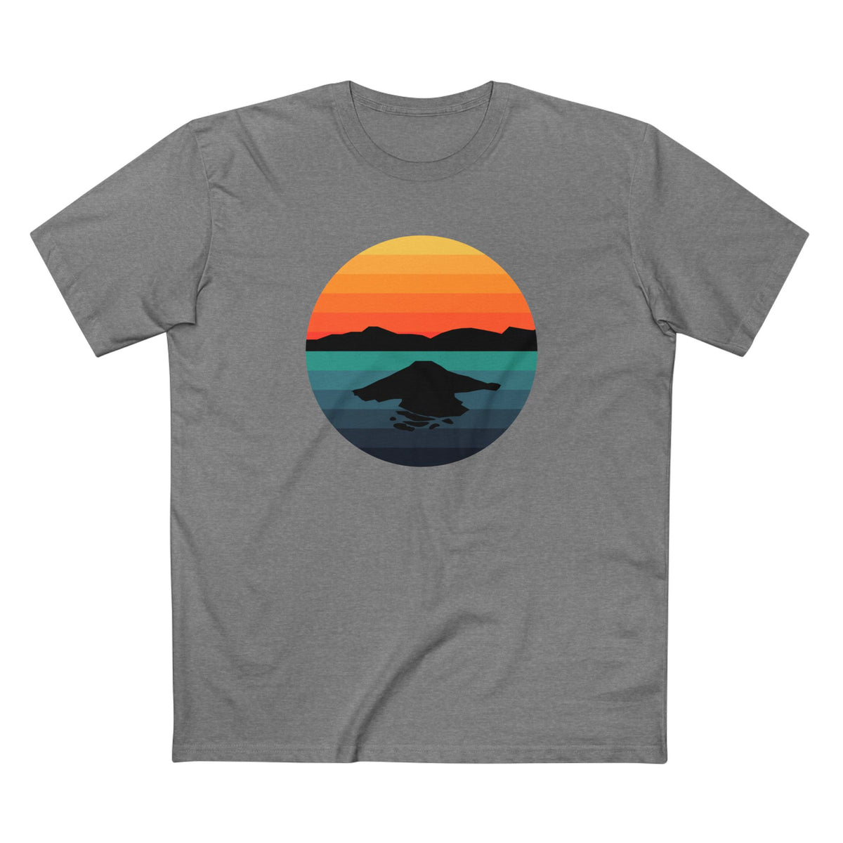 Crater Lake National Park T-Shirt - Circular Graphic Design in Athletic Heather