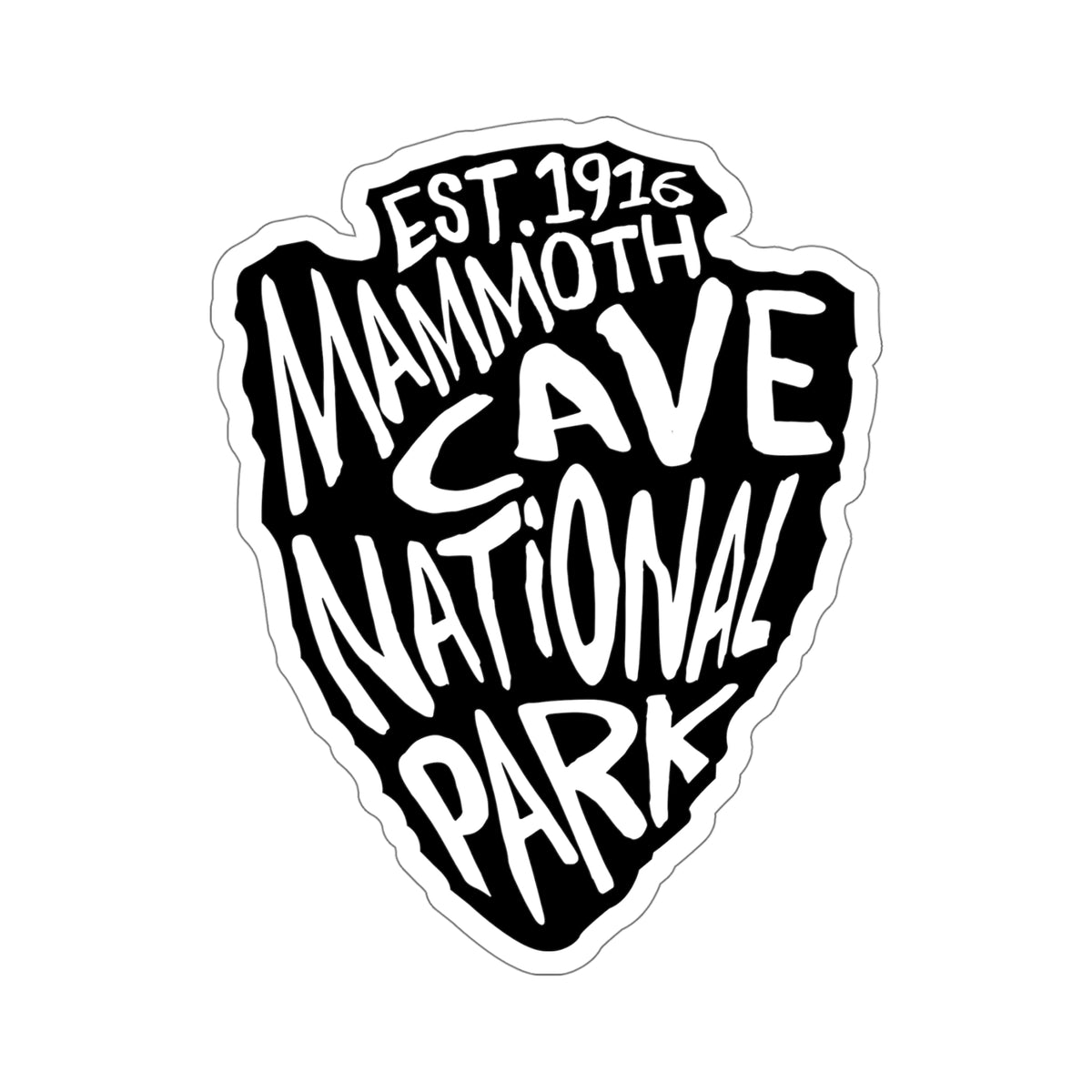 Mammoth Cave National Park sticker featuring a National Park Service arrowhead design