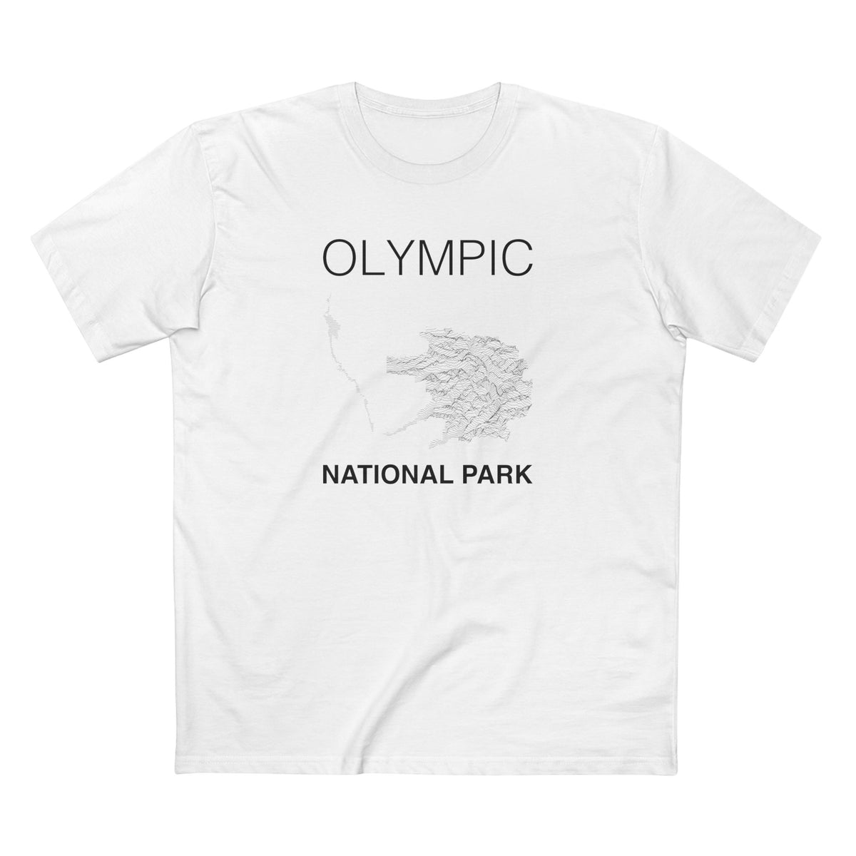 Olympic National Park T-Shirt Lines in White