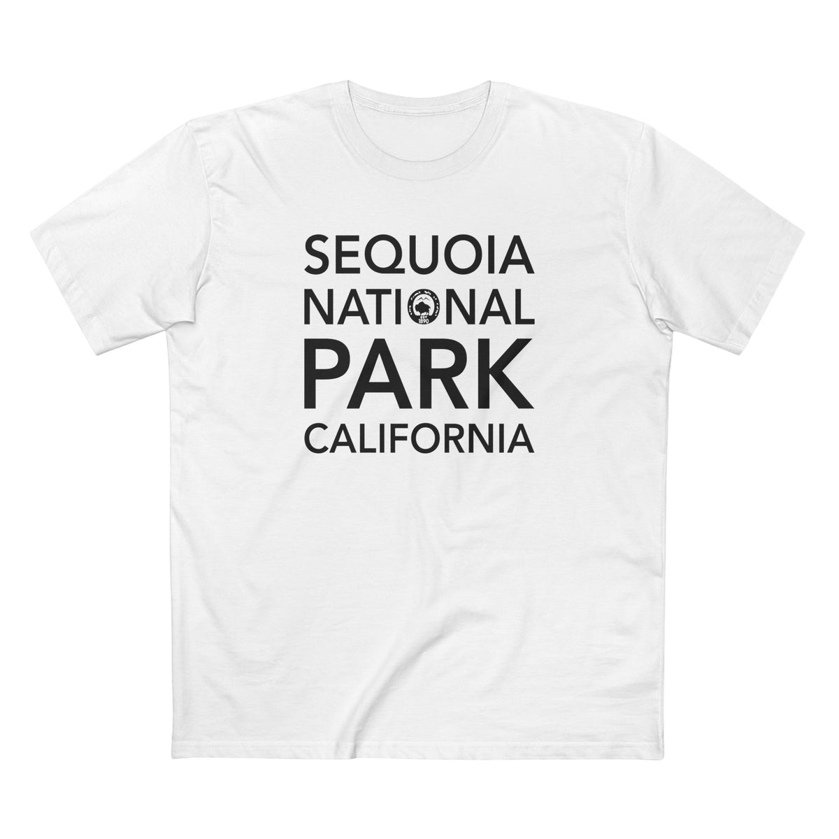 Sequoia National Park T-Shirt Block Text in White