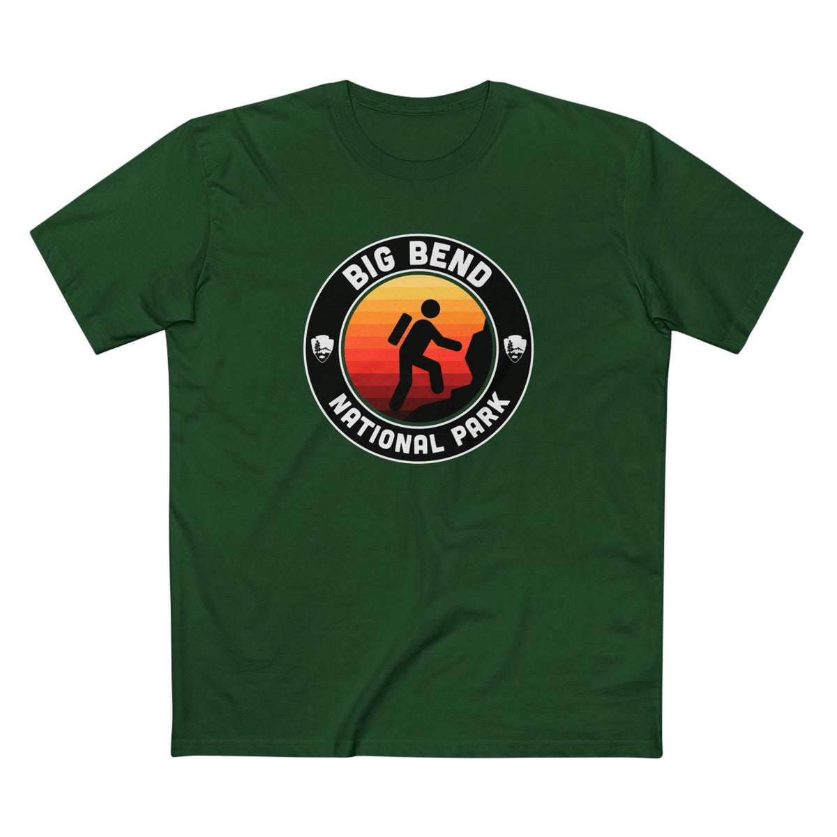 Big Bend National Park - Round Badge Design in Forest Green