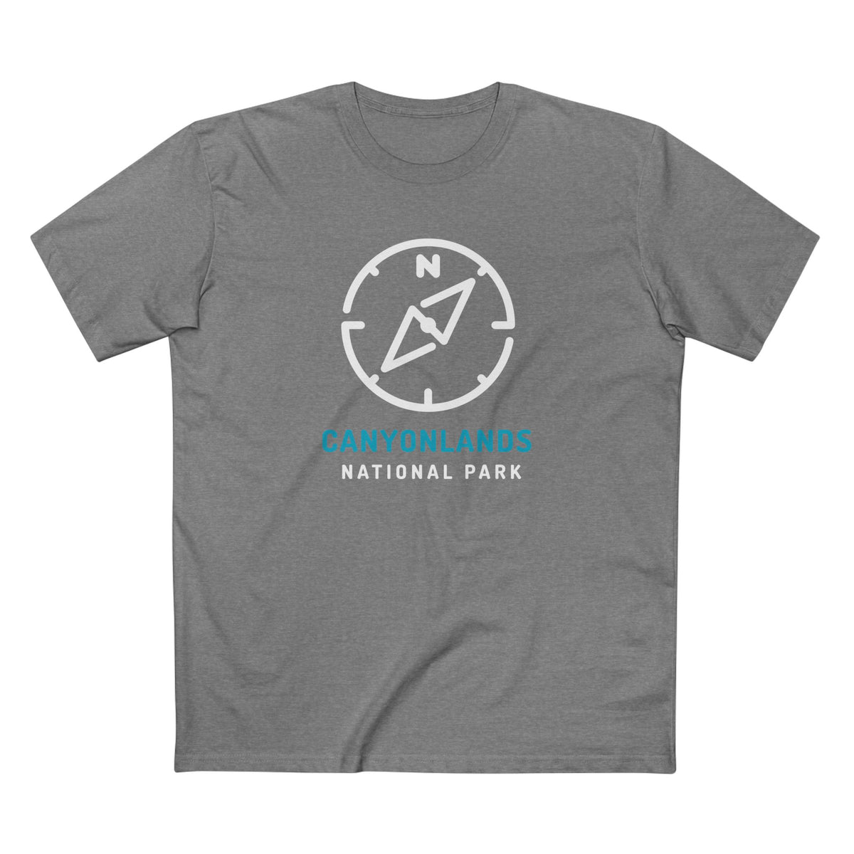 Canyonlands National Park T-Shirt Compass Design in Athletic Heather