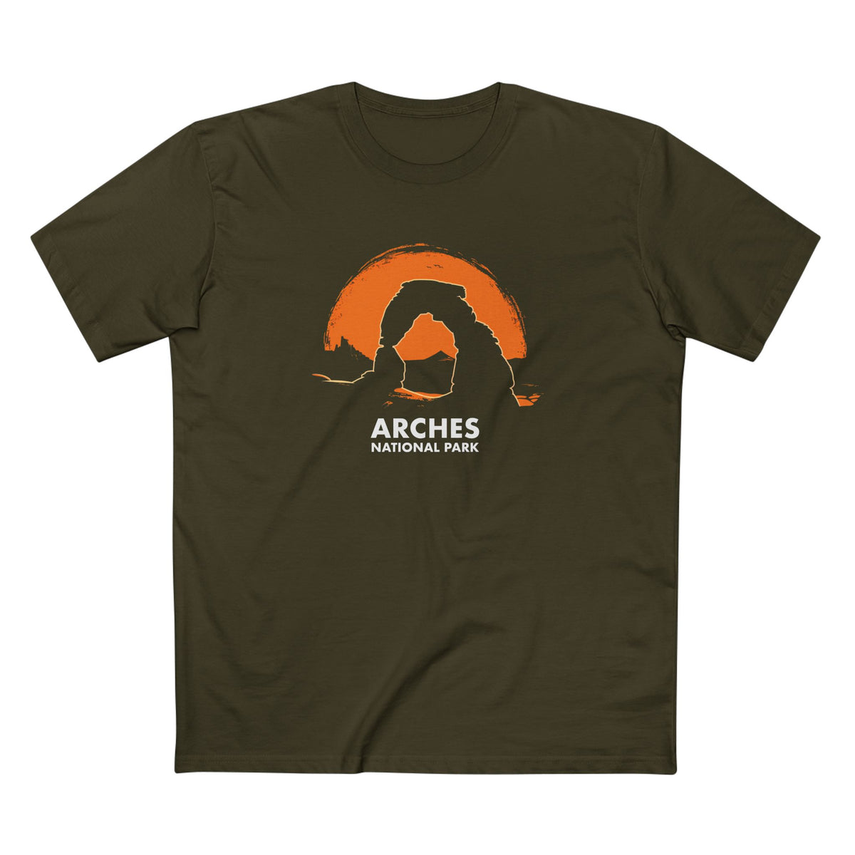 Arches National Park T-Shirt - Delicate Arch Design in Army