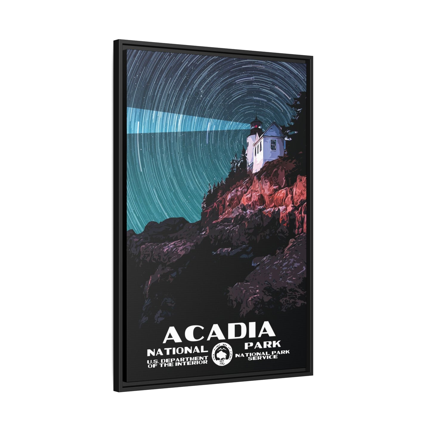 Acadia National Park Framed Canvas - WPA Poster