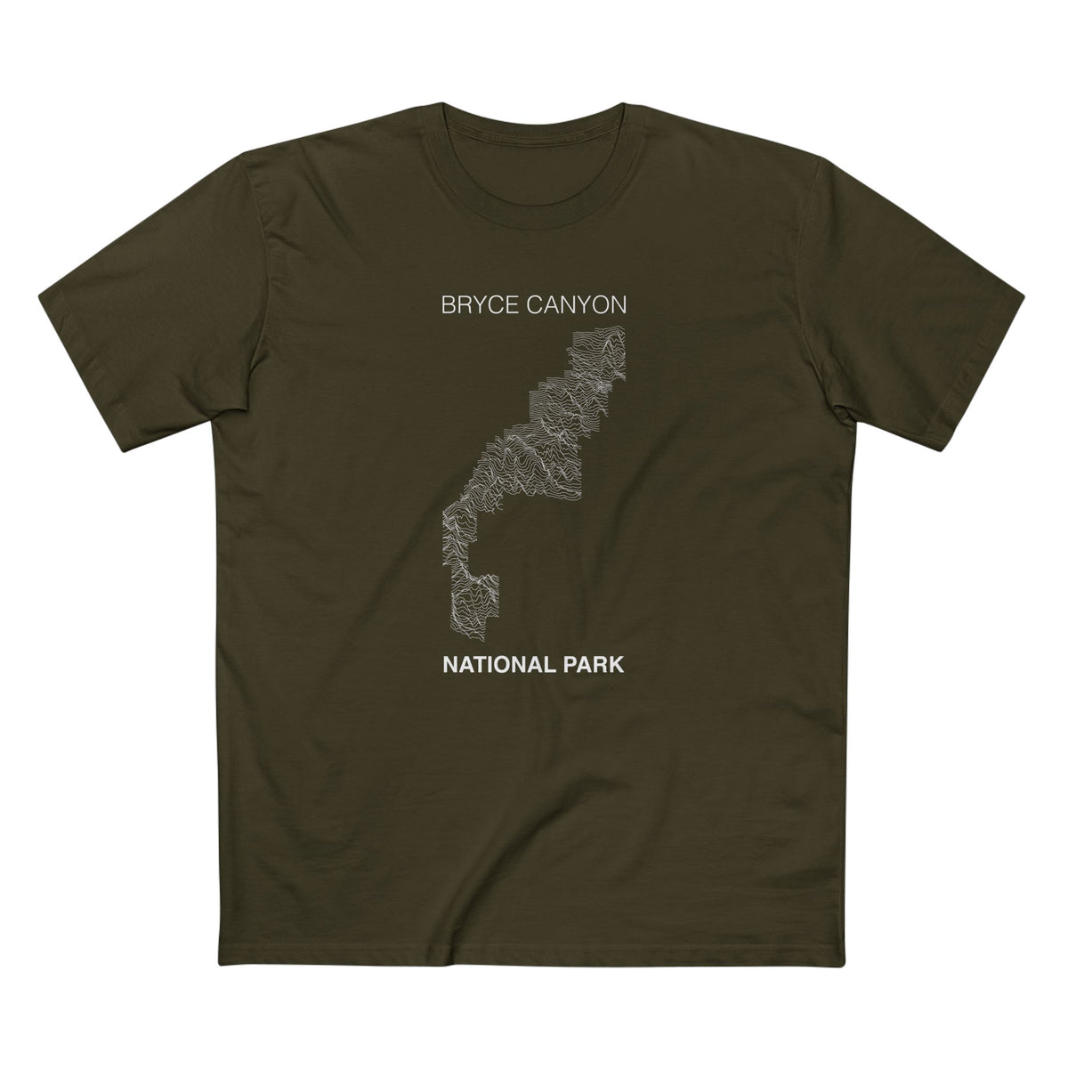 Bryce Canyon National Park T-Shirt Lines in Army