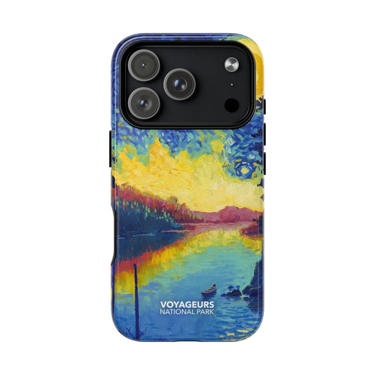 Voyageurs National Park iPhone case with MagSafe featuring Starry Night artwork.