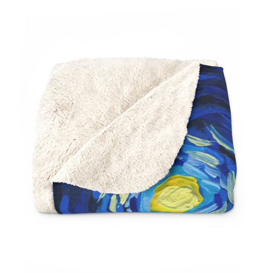Capitol Reef National Park Sherpa Blanket - The Starry Night
