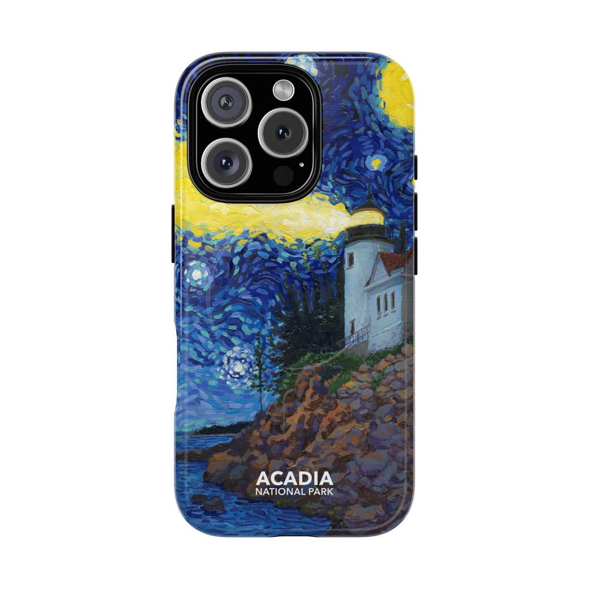 Acadia National Park iPhone Case with MagSafe - Starry Night Lighthouse