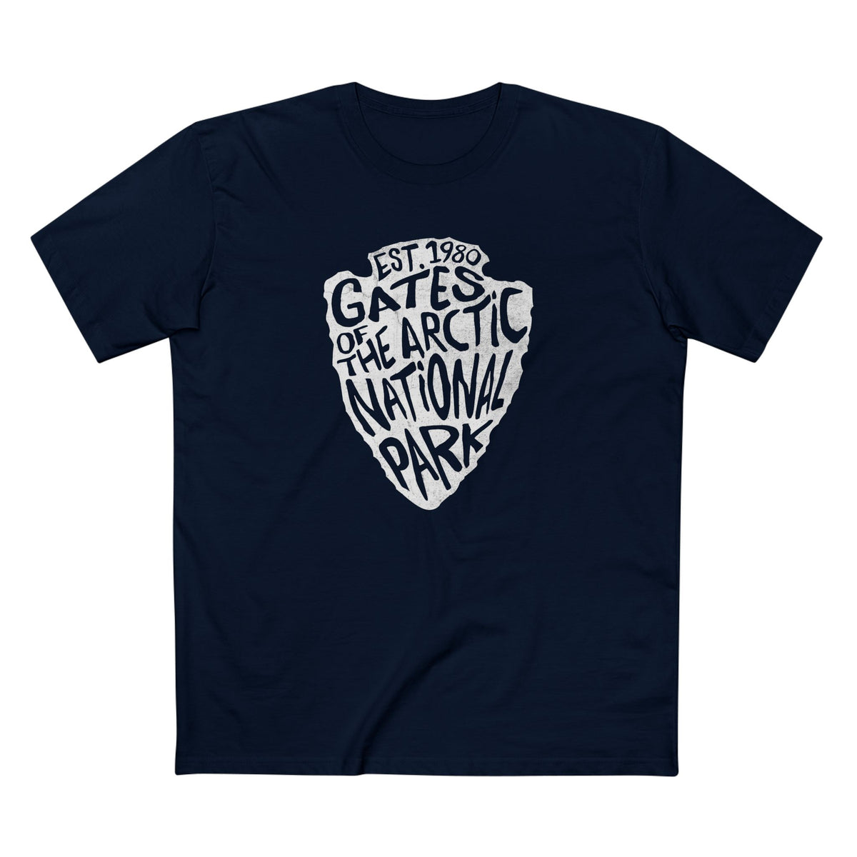Gates of the Arctic National Park T-Shirt - Arrowhead Design in Navy