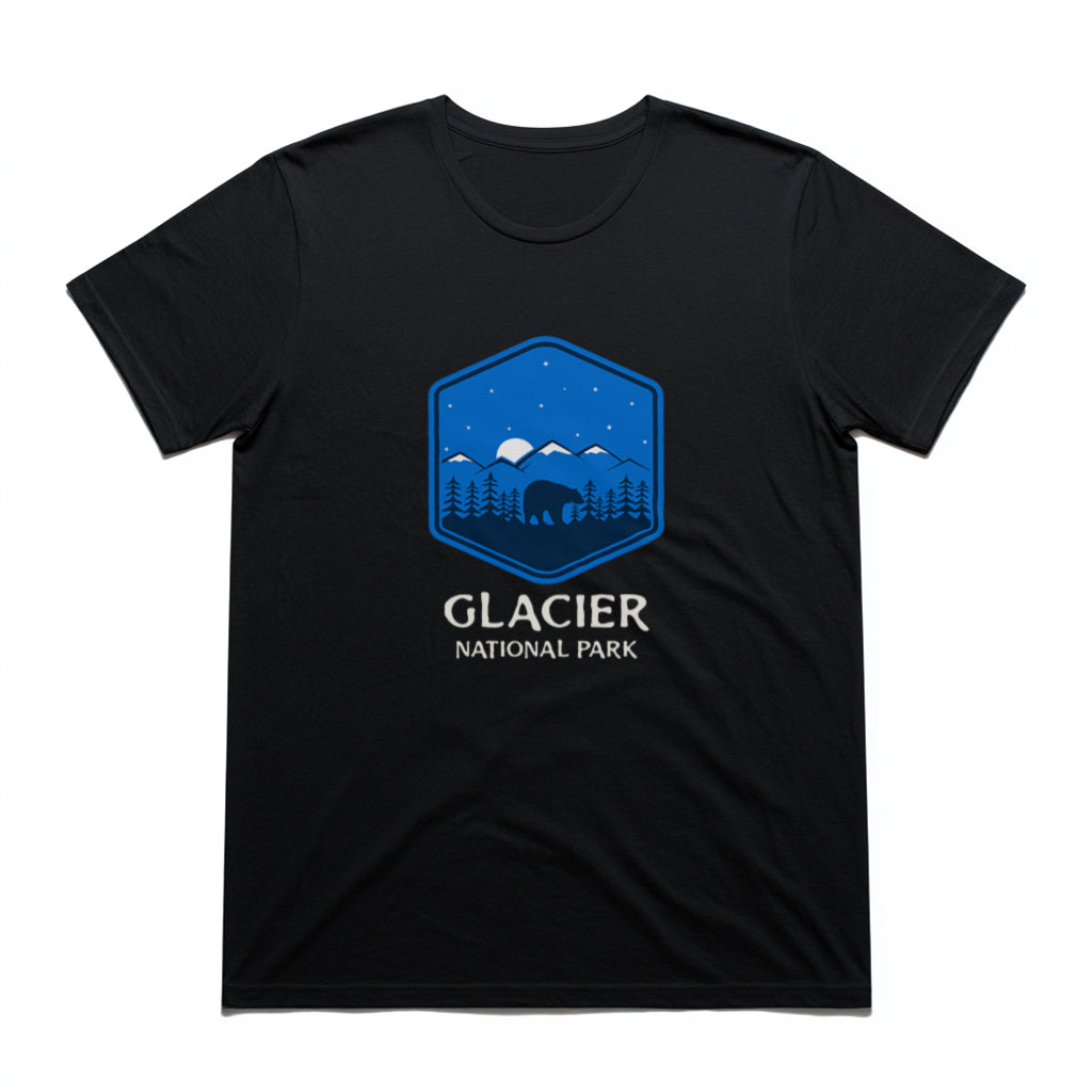 Glacier National Park T-Shirt - Bear Graphic in Black