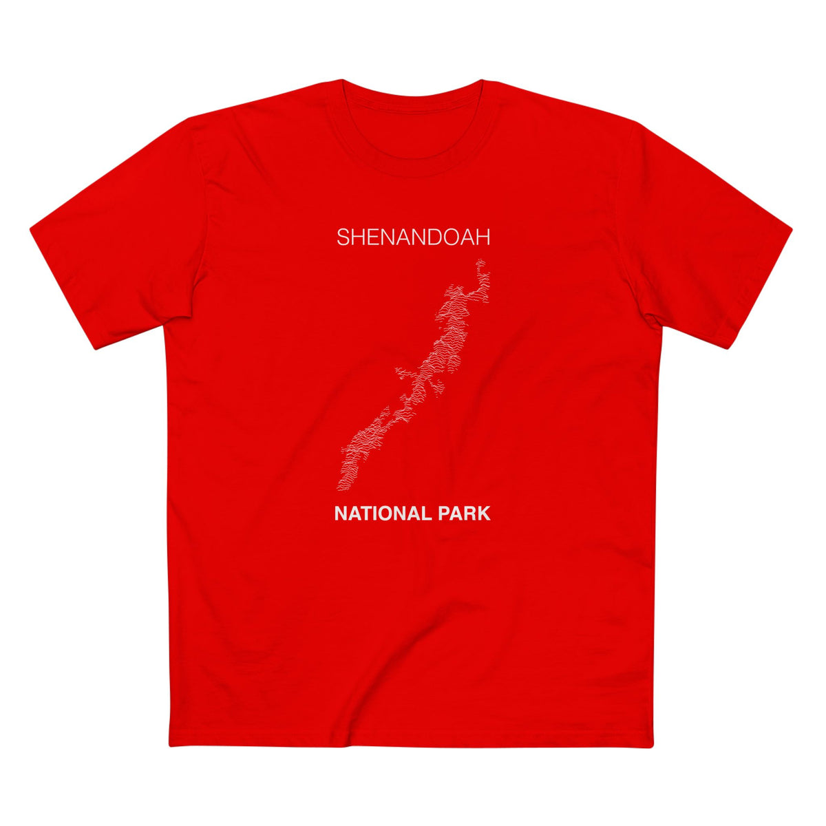 Shenandoah National Park T-Shirt Lines in Red