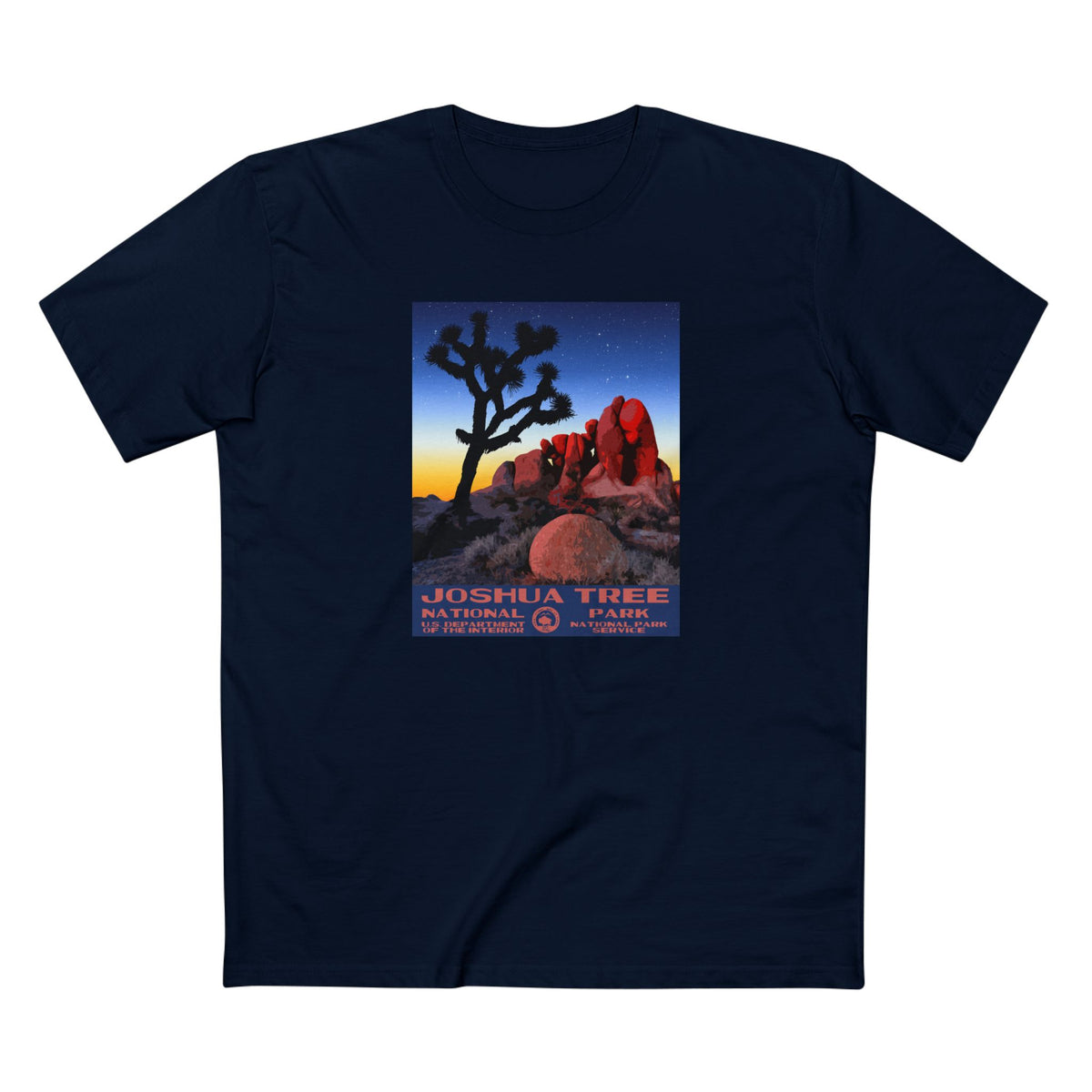 Joshua Tree National Park T-Shirt - Skull Rock WPA in Navy