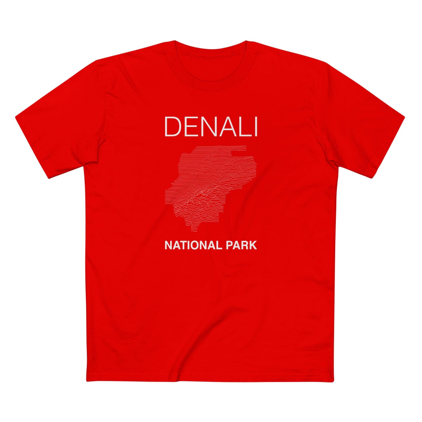 Denali National Park T-Shirt Lines in Red