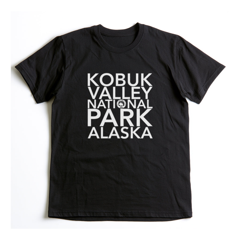 Kobuk Valley National Park T-Shirt Block Text in Black