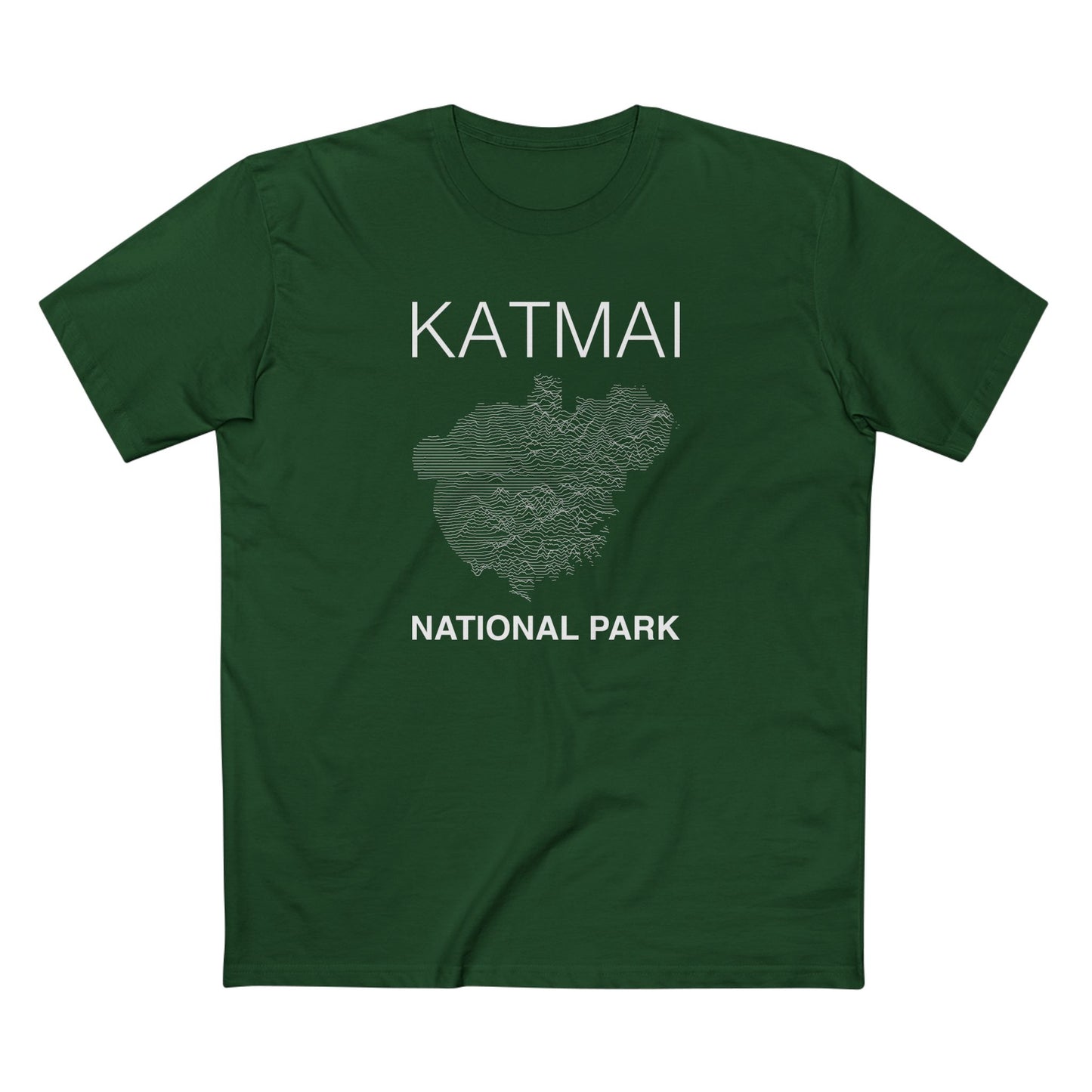 Katmai National Park T-Shirt Lines in Forest Green