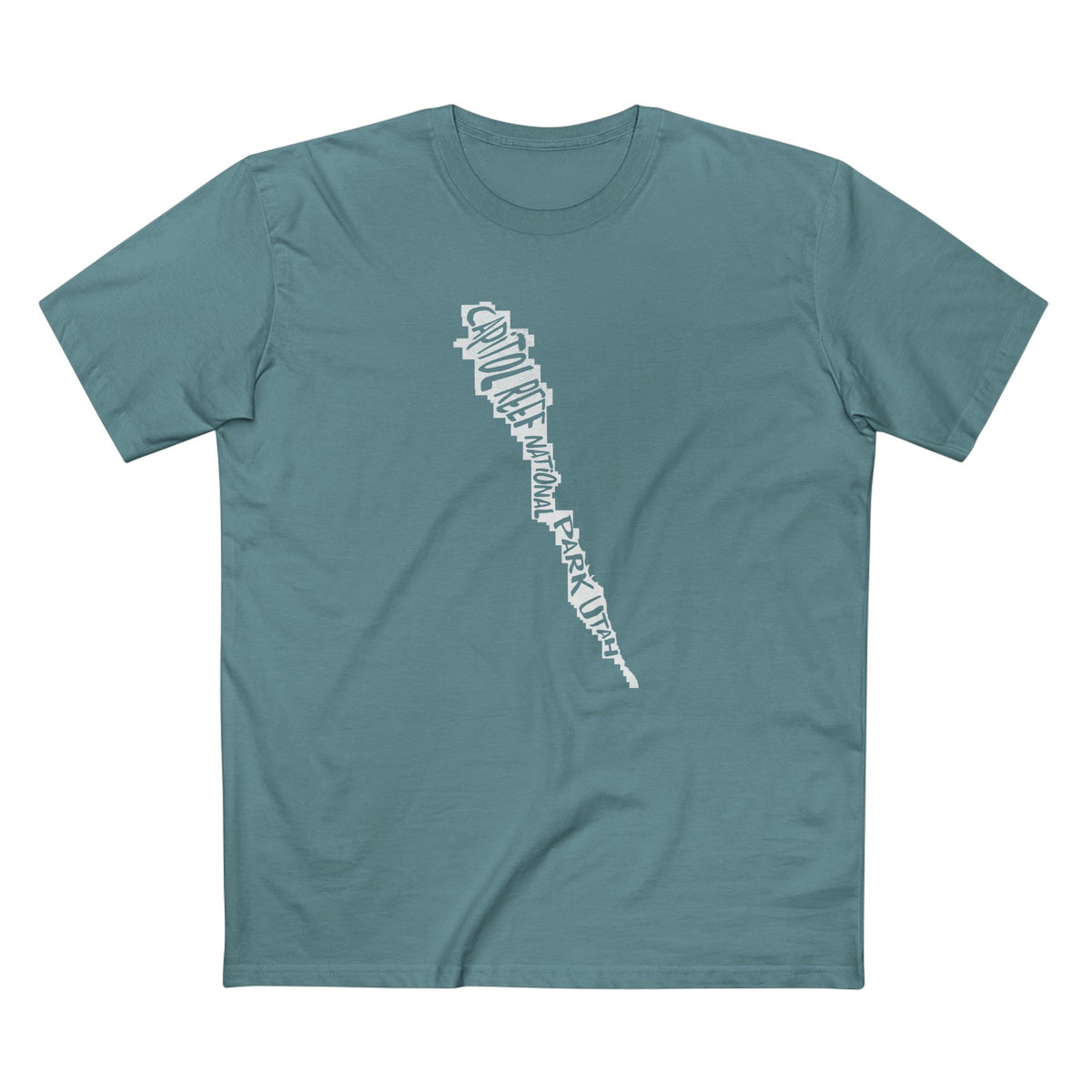 Capitol Reef National Park T-Shirt - Map in Slate Blue