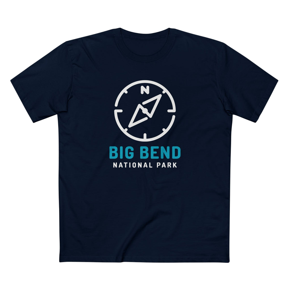Big Bend National Park T-Shirt Compass Design in Navy