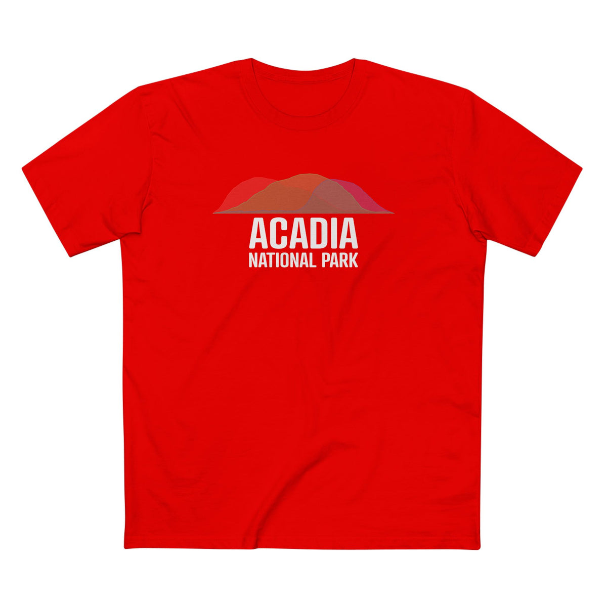 Acadia National Park T-Shirt - Histogram Design in Red