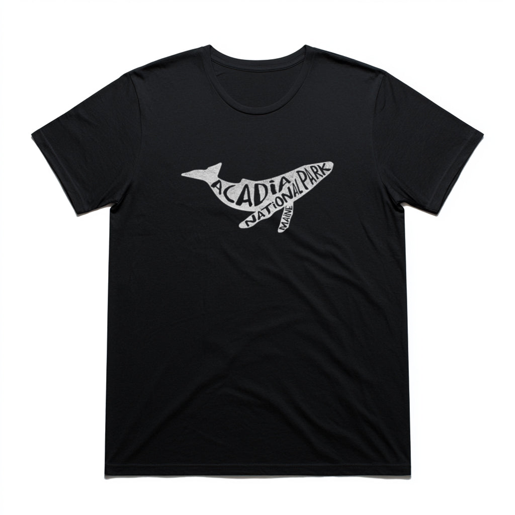 Acadia National Park T-Shirt - Humpback Whale in Black