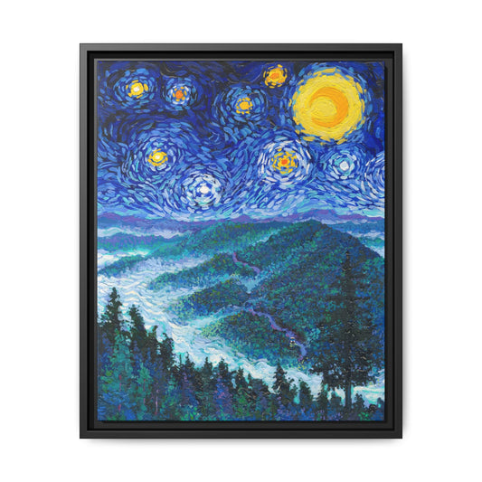 Great Smoky Mountains National Park Framed Canvas - The Starry Night