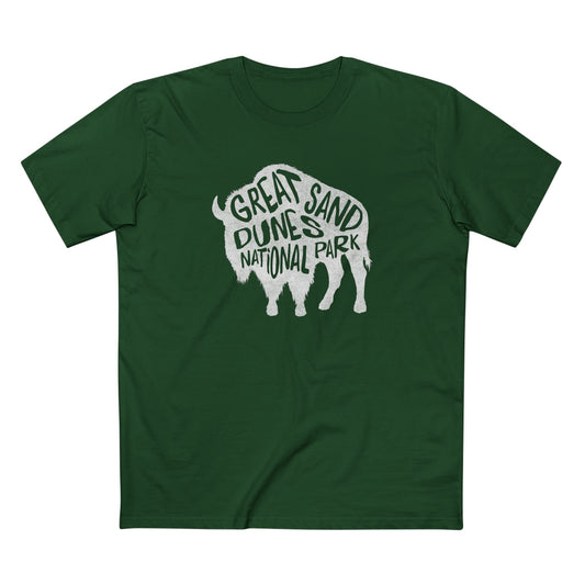 Great Sand Dunes National Park T-Shirt - Bison in Forest Green