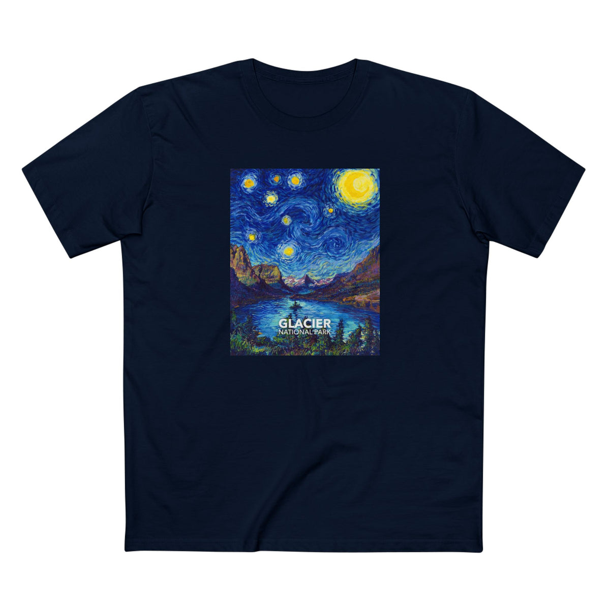 Glacier National Park T-Shirt - The Starry Night in Navy