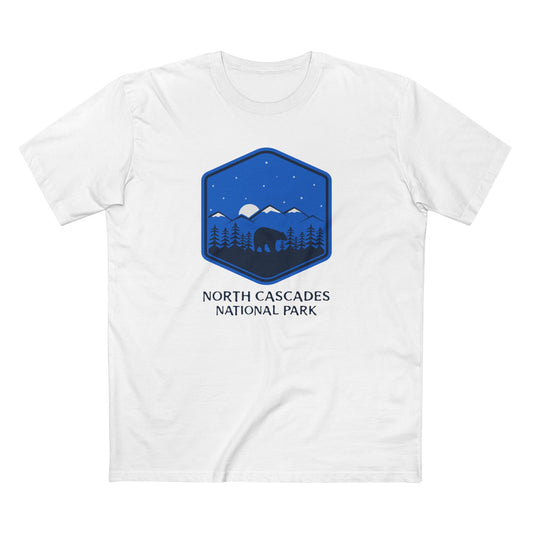 North Cascades National Park T-Shirt - Bear Graphic in White