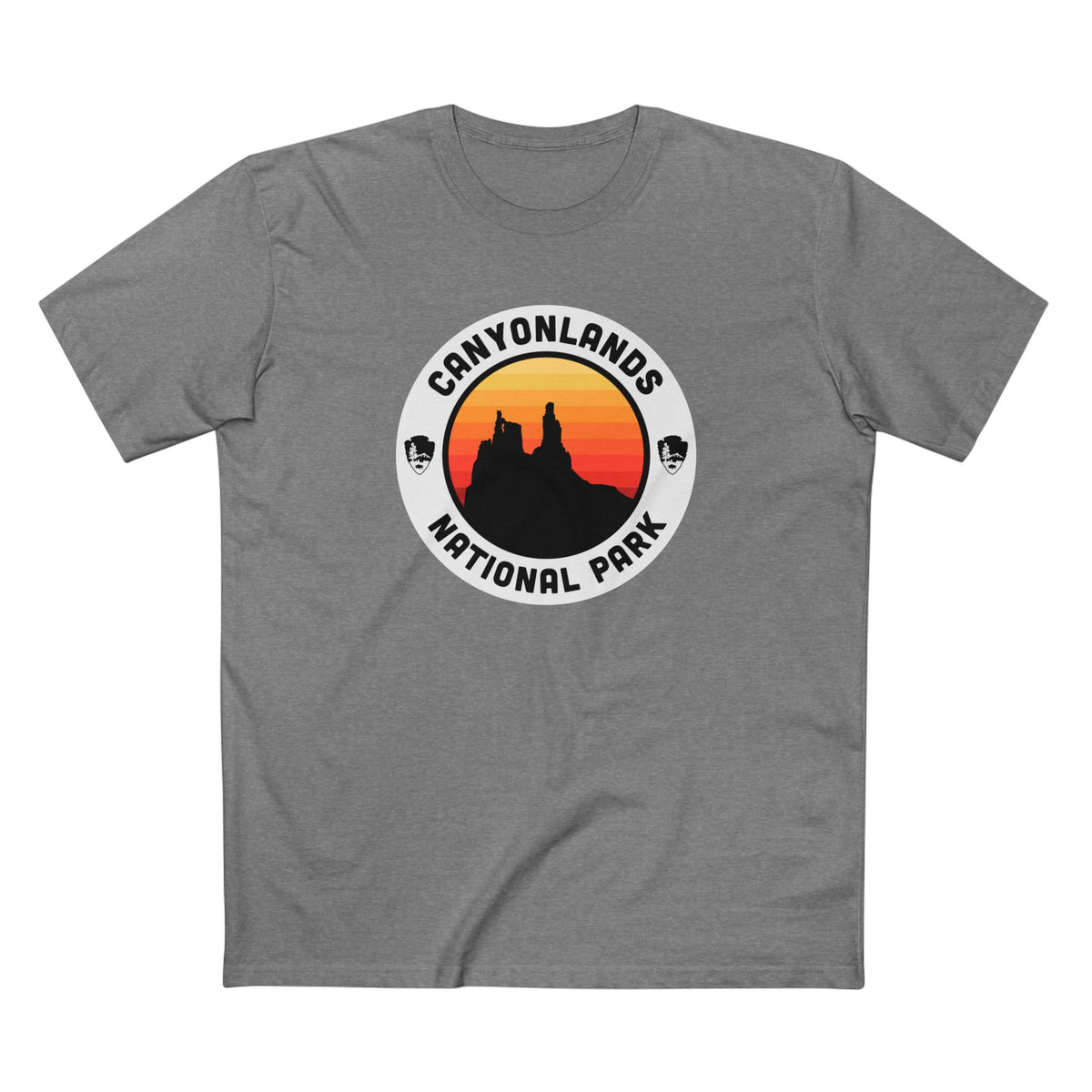 Canyonlands National Park - Round Badge Design in Athletic Heather