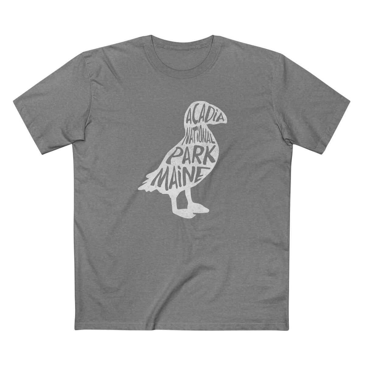 Acadia National Park T-Shirt - Puffin in Athletic Heather