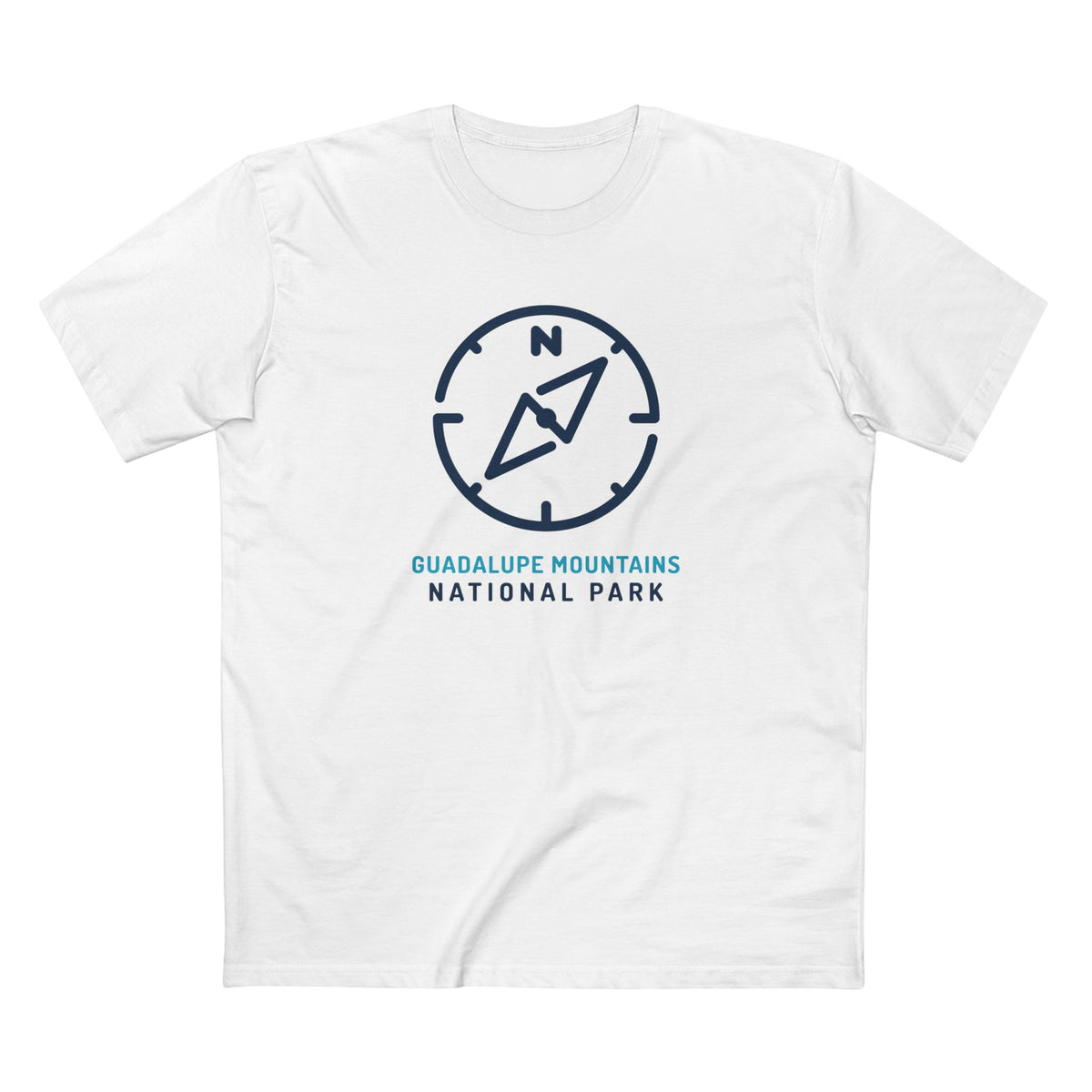 Guadalupe Mountains National Park T-Shirt Compass Design in White