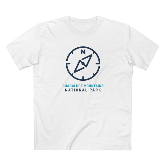 Guadalupe Mountains National Park T-Shirt Compass Design in White