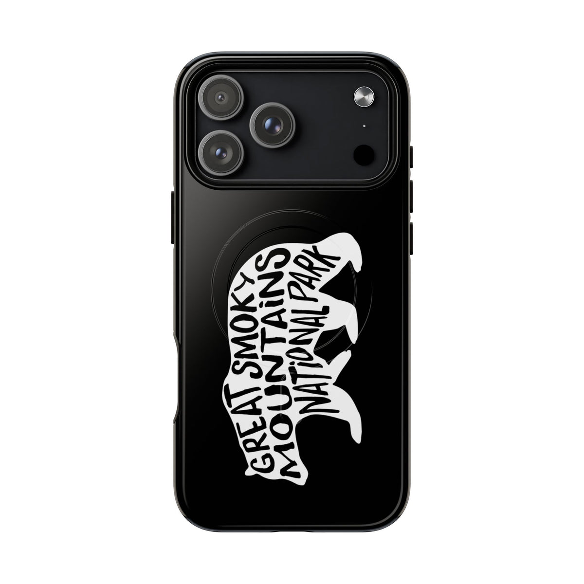 Great Smoky Mountains National Park iPhone Case with MagSafe - Black Bear Design
