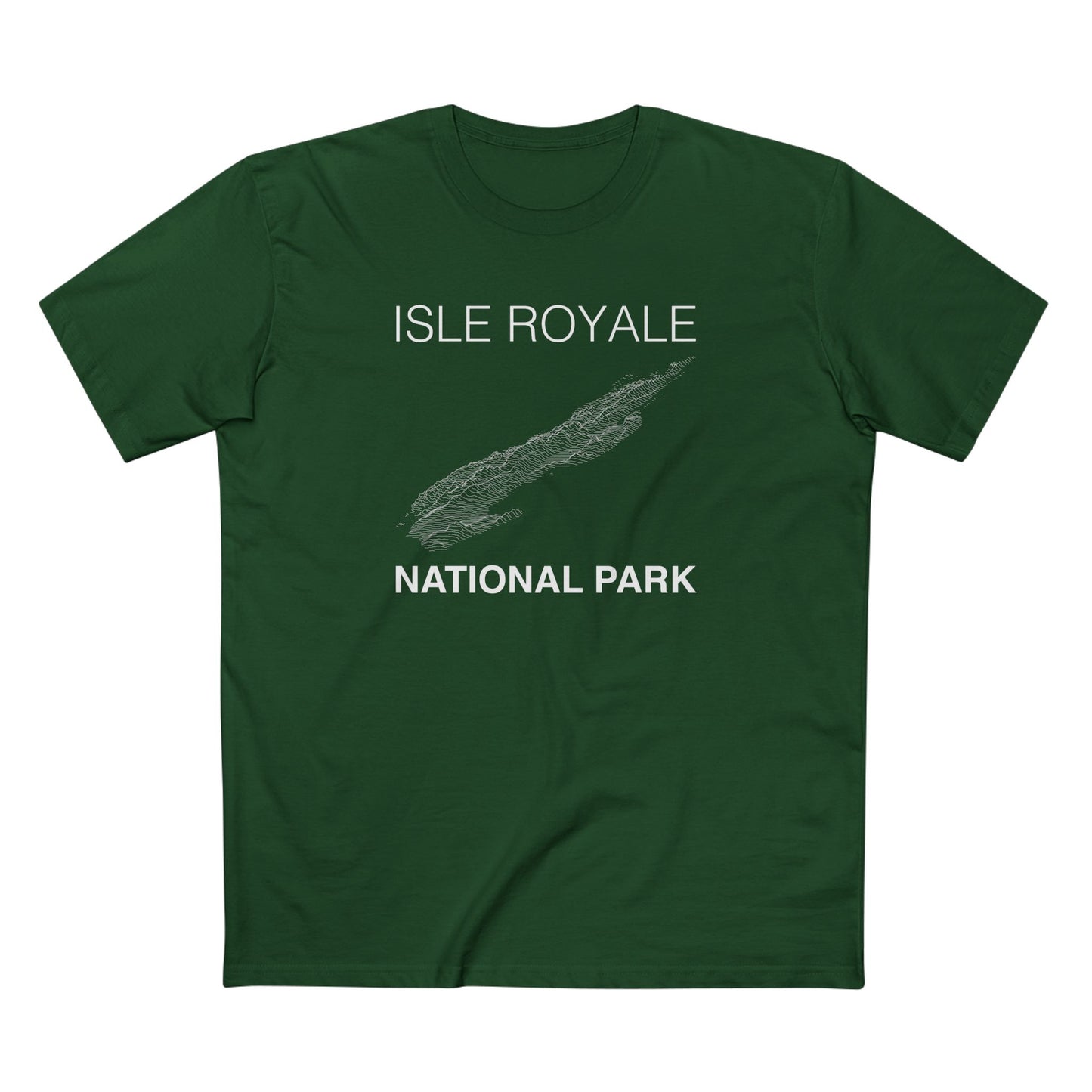 Isle Royale National Park T-Shirt Lines in Forest Green