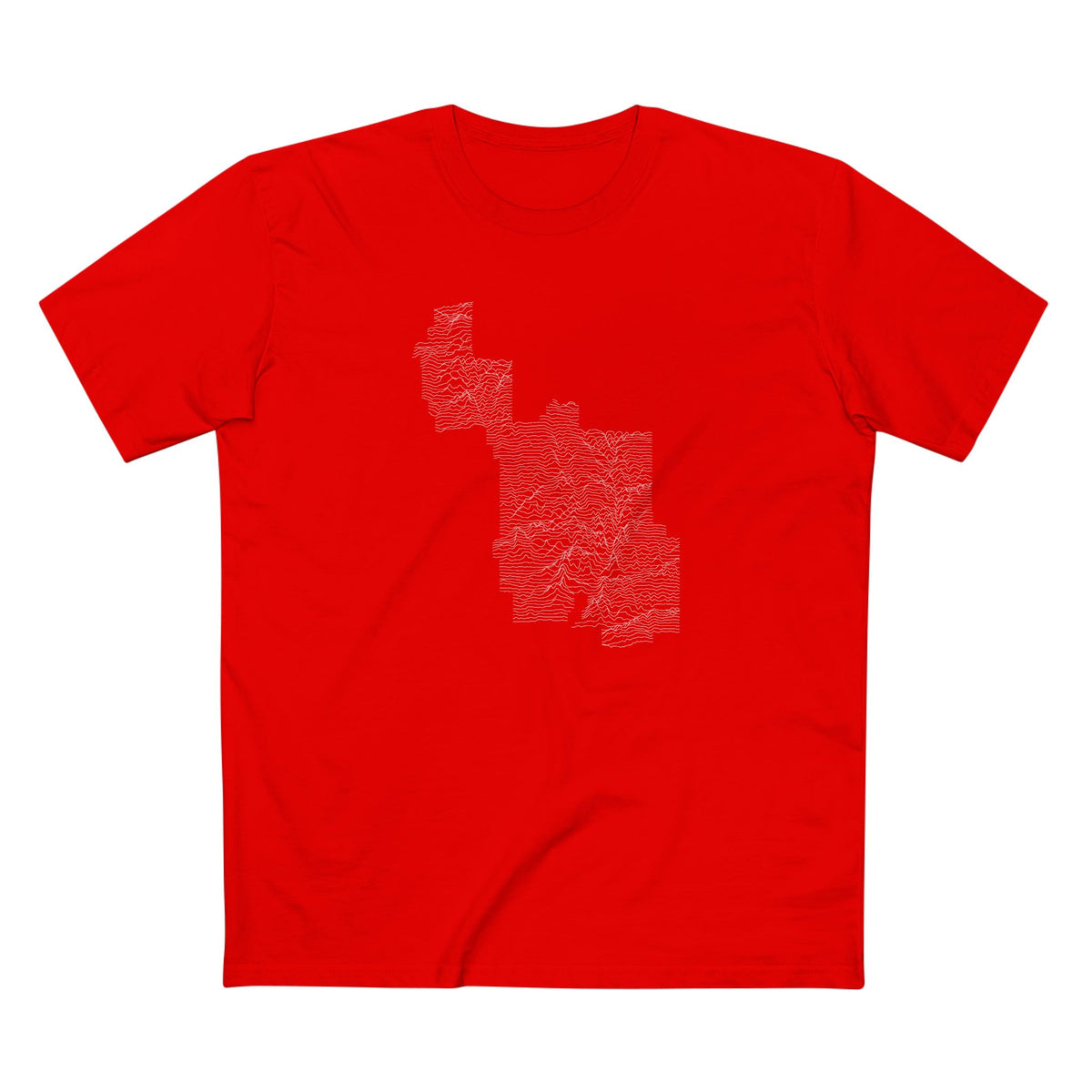 Zion National Park T-Shirt - Topographical Lines in Red