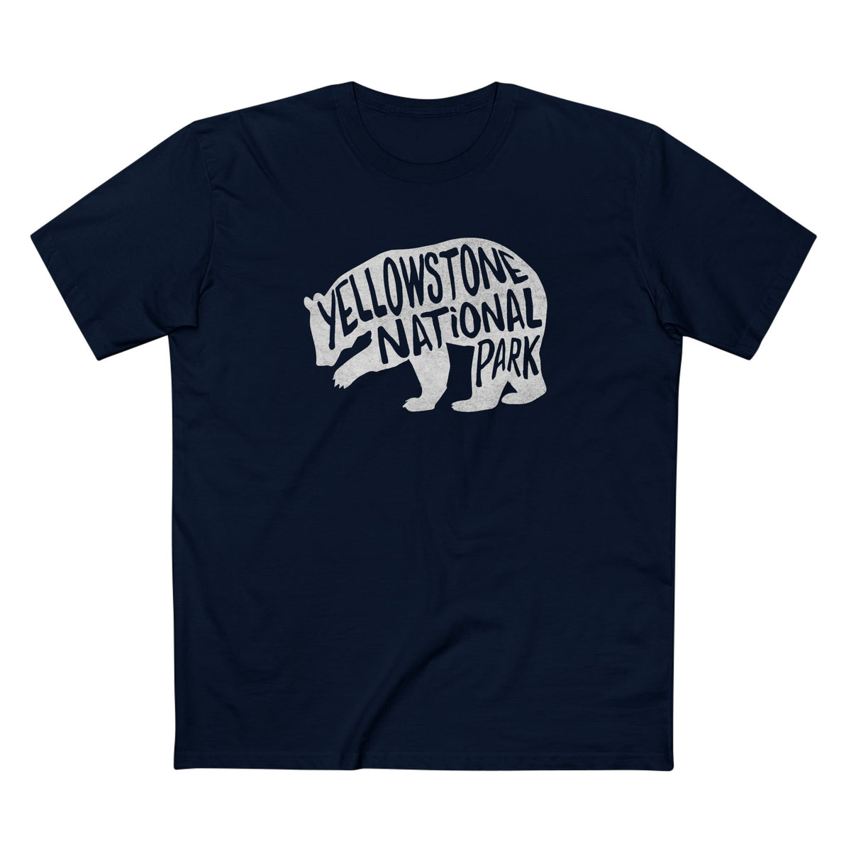 Yellowstone National Park T-Shirt - Grizzly Bear in Navy