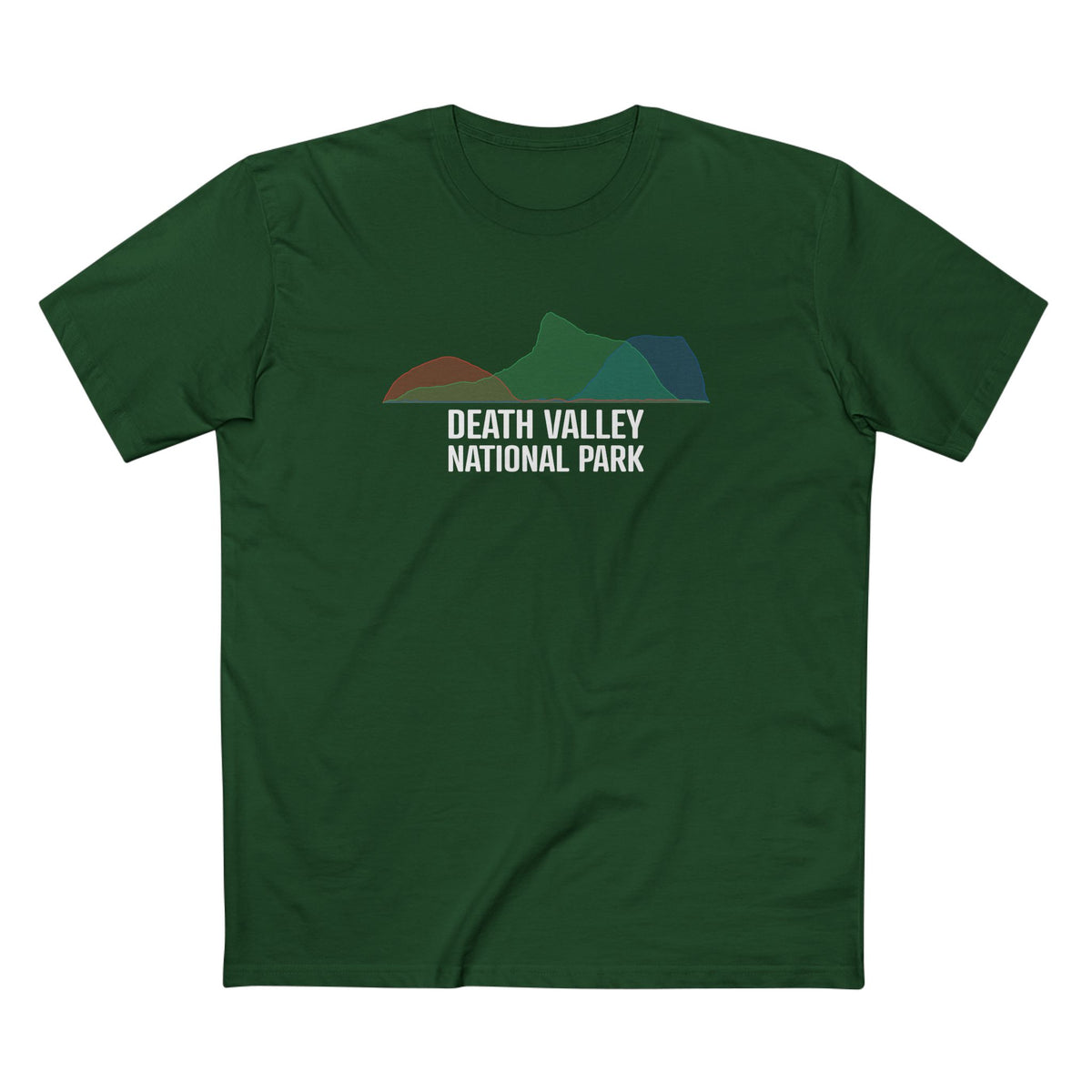 Death Valley National Park T-Shirt - Histogram Design in Forest Green