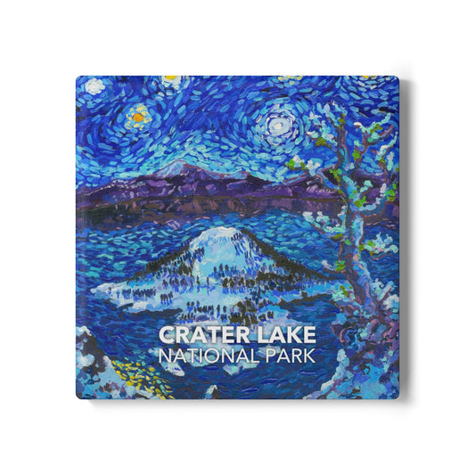 Crater Lake National Park Coaster - The Starry Night