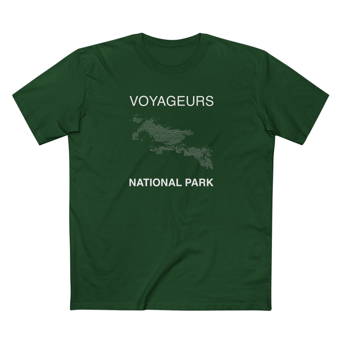 Voyageurs National Park T-Shirt Lines in Forest Green