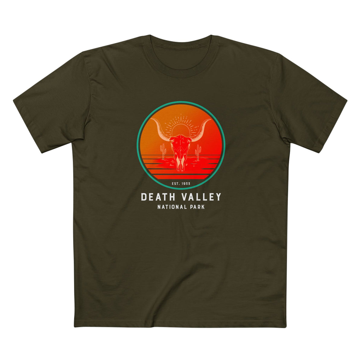 Death Valley National Park T-Shirt - Skull in Army