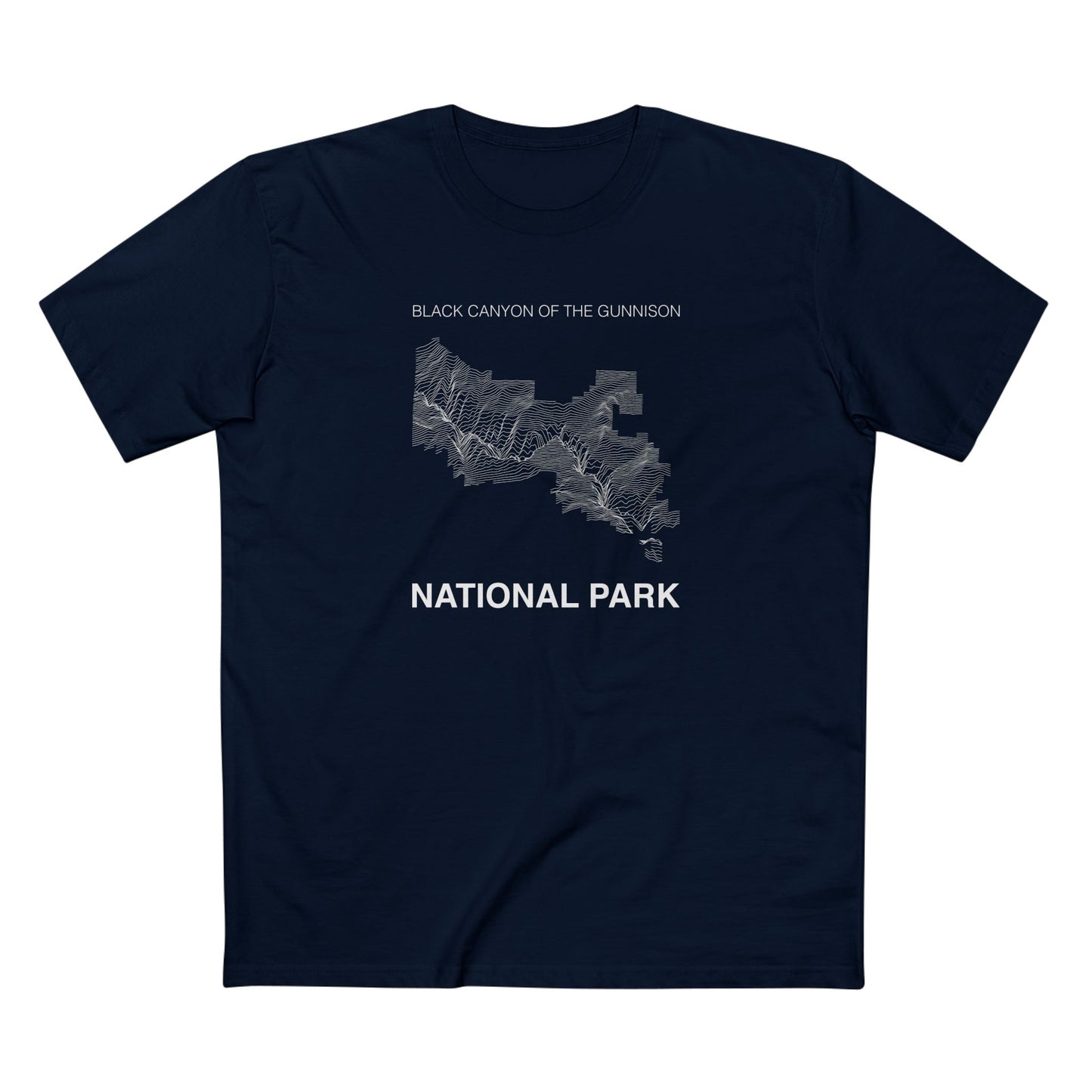 Black Canyon of the Gunnison National Park T-Shirt - Topographical Lines in Navy