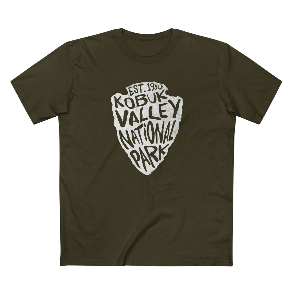 Kobuk Valley National Park T-Shirt - Arrowhead Design in Army