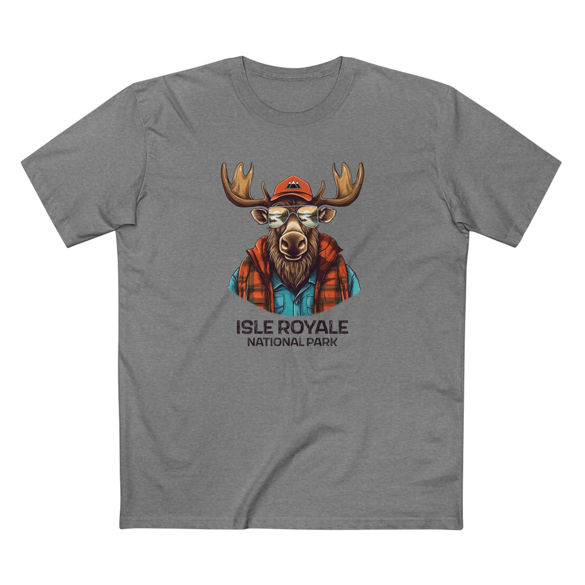 Isle Royale National Park T-Shirt - Cool Moose in Athletic Heather