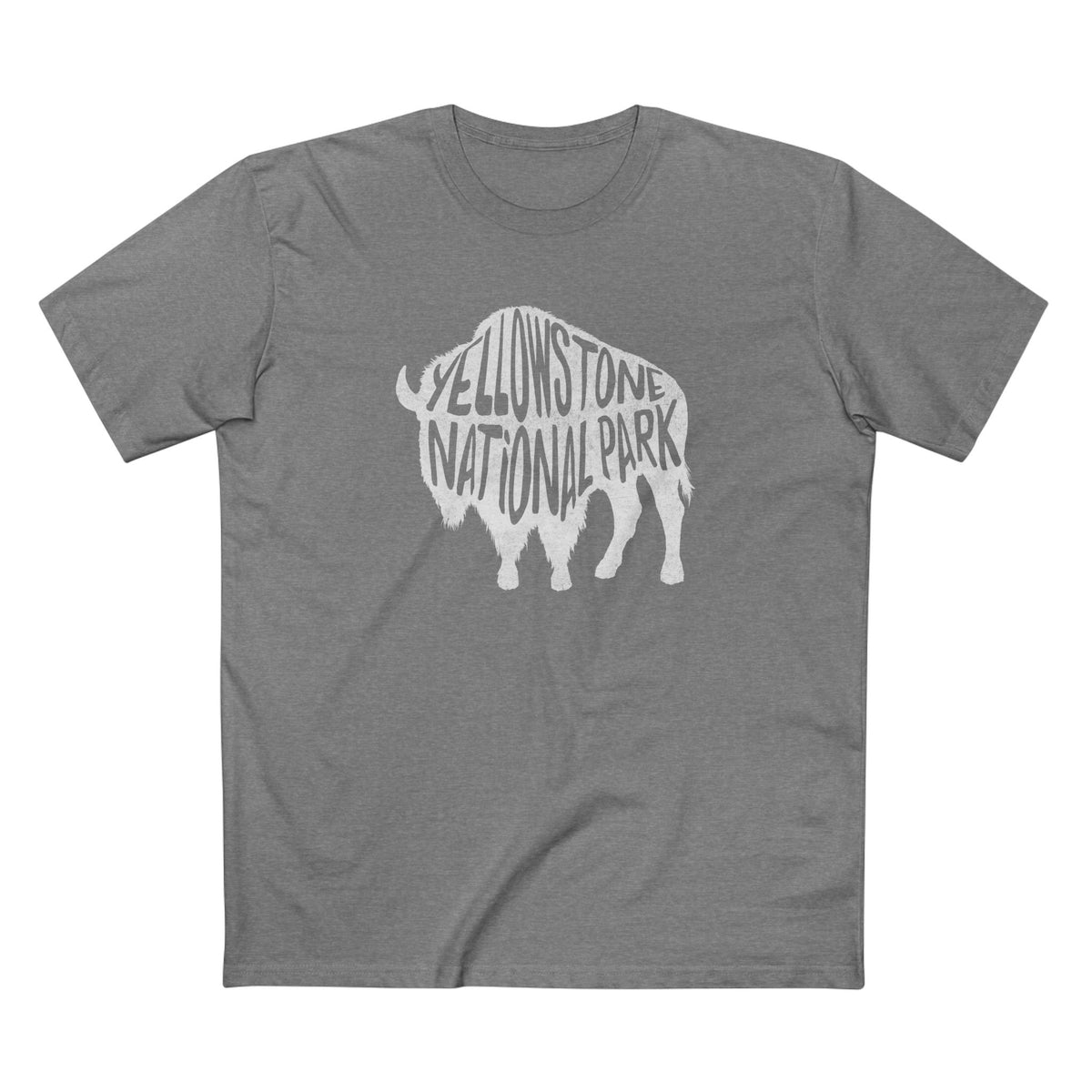Yellowstone National Park T-Shirt - Bison in Athletic Heather